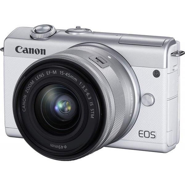 【中古】キヤノン Canon EOS M200 標準ズームキット ホワイト EOSM200WH-1545ISSTMLK