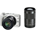 【4/24~4/27限定 最大4,000円OFF 3/25限定で最大P3倍】【中古】キヤノン Canon EOS M3 ダブルズームキット ホワイト EF-M18-55mm F3.5-5.6 IS STM EF-M55-200mm F4.5-6.3 IS STM 付属 EOSM3WH-WZK