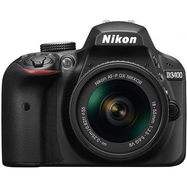 【中古】ニコン Nikon D3400 AF-P DX NIKKOR 18-55mm f/3.5-5.6G VRレンズ付き ブラック