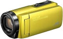 【中古】JVCKENWOOD JVC ビデオカメラ Everio R 防水 防塵 32GB内蔵メモリー シトロンイエロー GZ-R480-Y