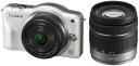 【中古】パナソニック ミラーレス一眼カメラ LUMIX GF3 ダブルズームキット シェルホワイト DMC-GF3W-W