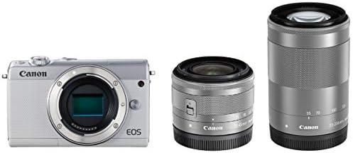 【7/19~26限定!最大4,000円OFF&7/25限定で最大P3倍】【中古】Canon ミラーレス一眼カメラ EOS M100 ダブルズームキット ホワイト EOSM100WH-WZK