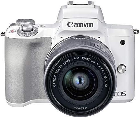 【中古】Canon ミラーレス一眼カメラ EOS Kiss M2 標準ズームレンズキット ホワイト KISSM2WH-1545