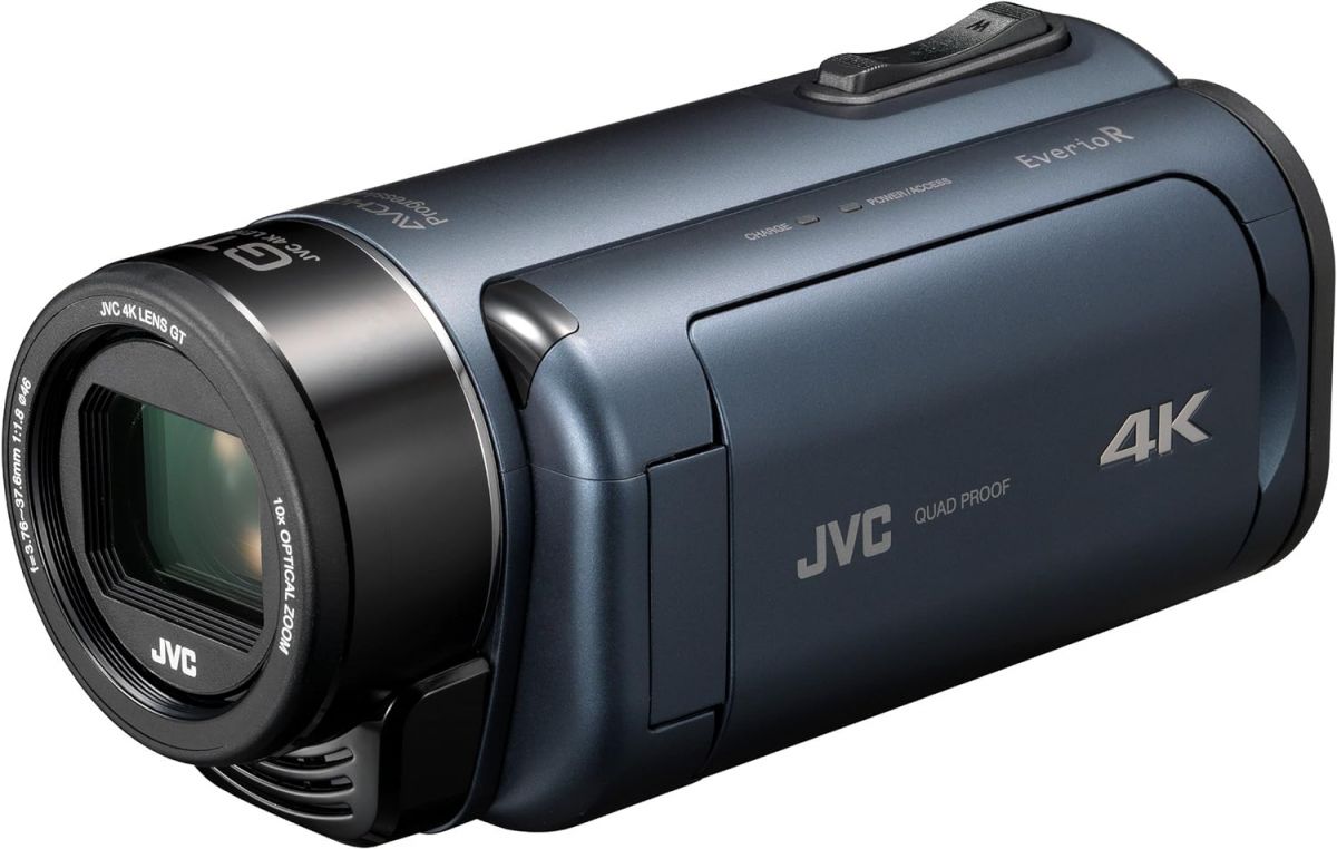 【中古】JVCKENWOOD JVC ビデオカメラ Everio R 4K撮影 防水 防塵 ディープオーシャンブルー GZ-RY980-A