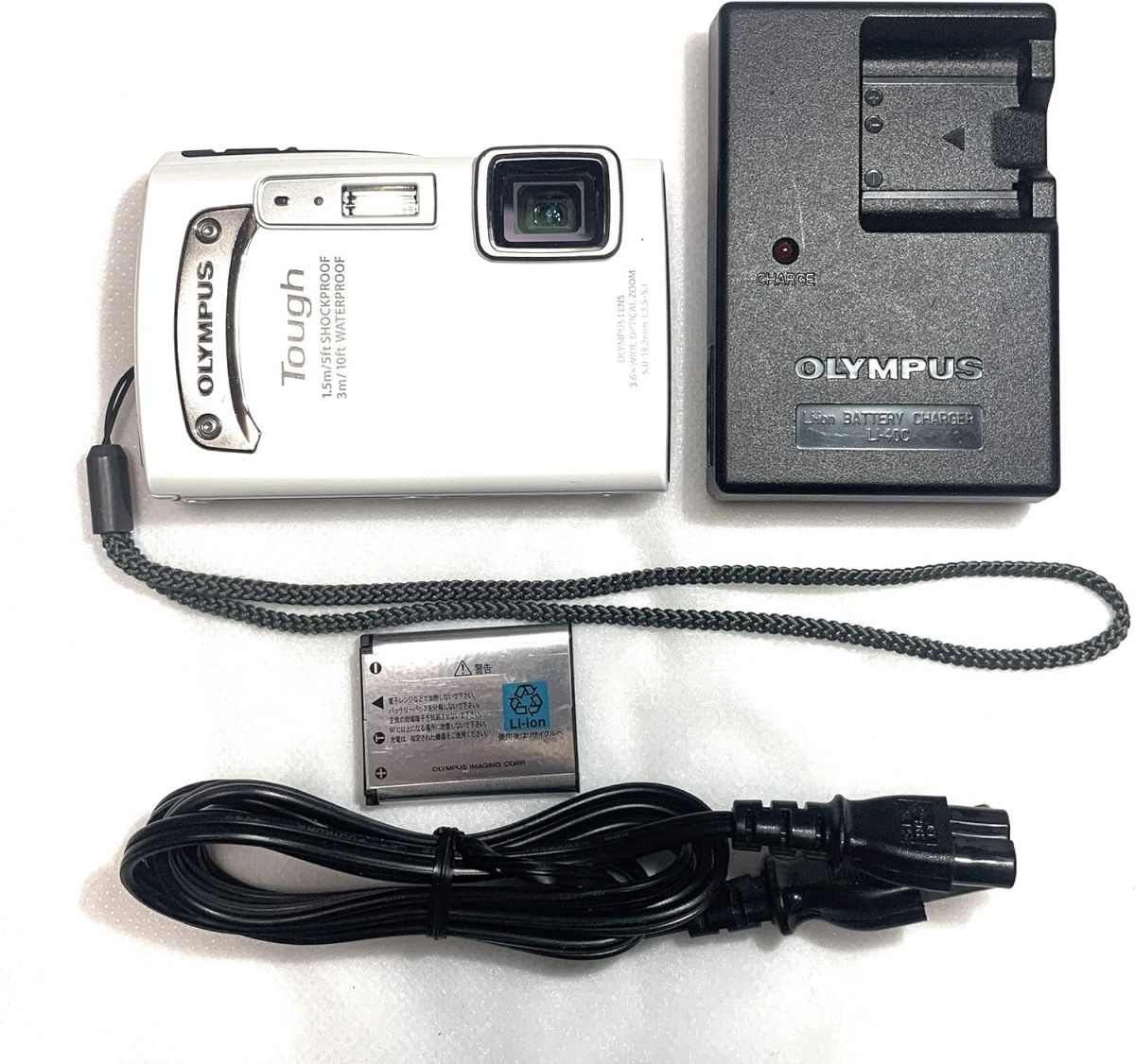 【中古】OLYMPUS 防水デジタルカメラ TOUGH TG-310 ホワイト 3m防水 1.5m耐落下衝撃 -10℃耐低温 1400万画素 3.6倍光学ズーム 2.7型液晶 TG-310 WHT