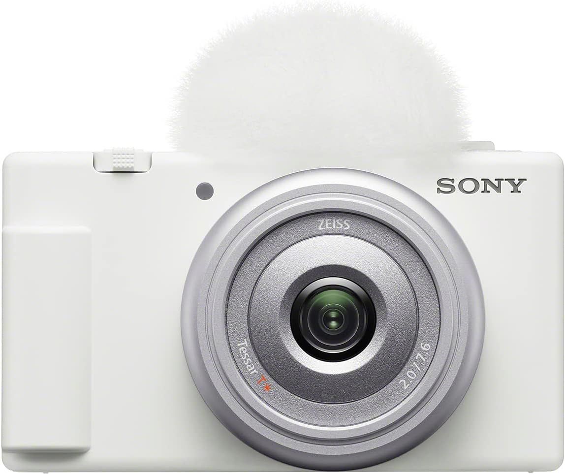 【中古】ソニー Vlog用カメラ VLOGCAM デジタルカメラ 動画 自撮り ZV-1F ボディ ウィンドスクリーン付属 20mm F2.0 単焦点レンズ ホワイト ZV-1F W