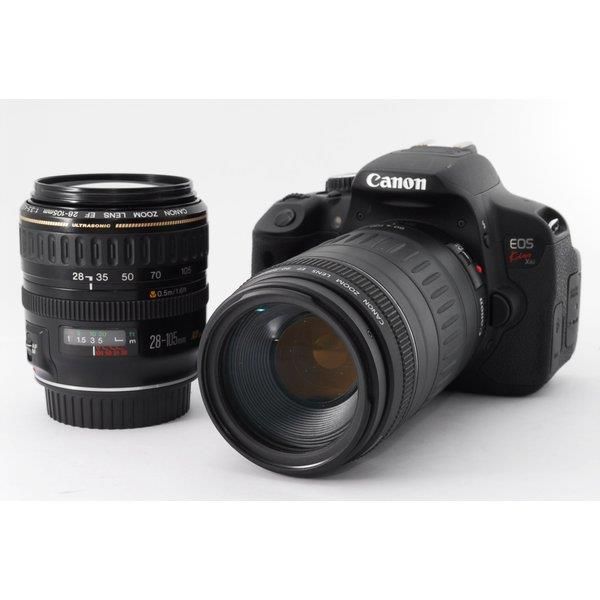 楽天カメラFanks-PROShop 楽天市場店【中古】キヤノン Canon EOS Kiss X6i 標準&望遠ダブルズームセット 美品 ストラップSDカード付き