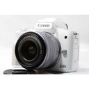 【7/4~11限定!最大4,000円OFF&7/5,7/10限定で最大P3倍】【中古】キヤノン Canon EOS Kiss M ホワイトレンズキット 美品 Wi-Fiで SDカード付き