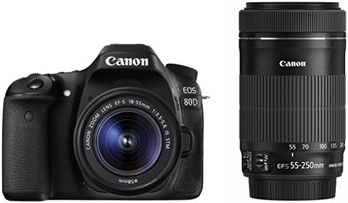 【中古】Canon デジタル一眼レフカメラ EOS 80D ダブルズームキット EF-S18-55 IS STM/EF-S55-250 IS STM付属 EOS...
