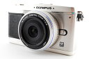 【中古】オリンパス OLYMPUS PEN E-P1 シルバー パンケーキ(単焦点)レンズキット 美品 小型軽量 ストラップ付き