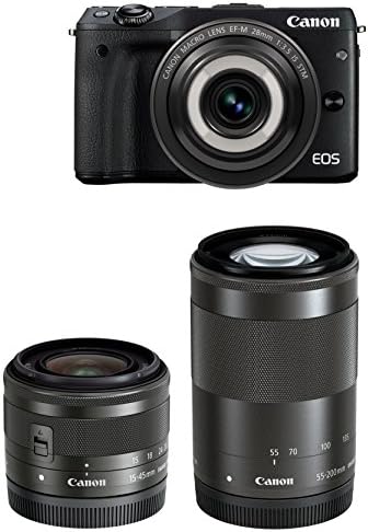 【中古】Canon ミラーレス一眼カメラ EOS M3(ブラック)・クリエイティブマクロ トリプルレンズキット EOSM3BK-CMTLK
