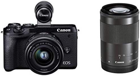 【中古】Canon ミラーレス一眼カメラ EOS M6 Mark II ダブルズームEVFキット ブラック EOSM6MK2BK-WZEVFK