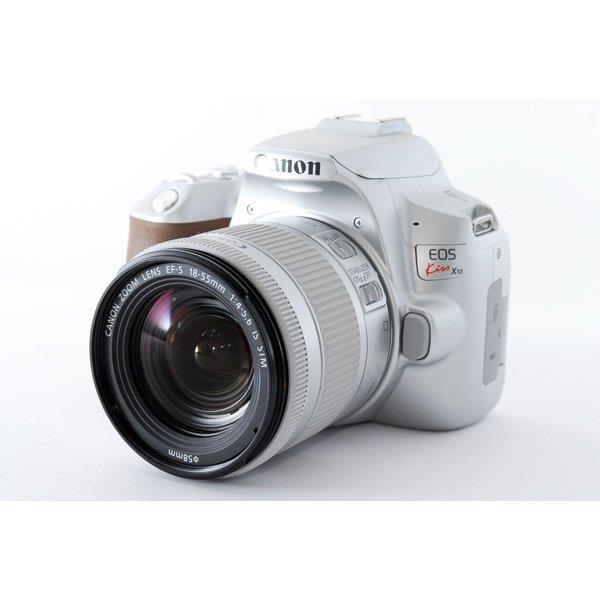 【中古】キヤノン Canon EOS Kiss X10 レンズキット シルバー 美品 バリアングルモニター搭載