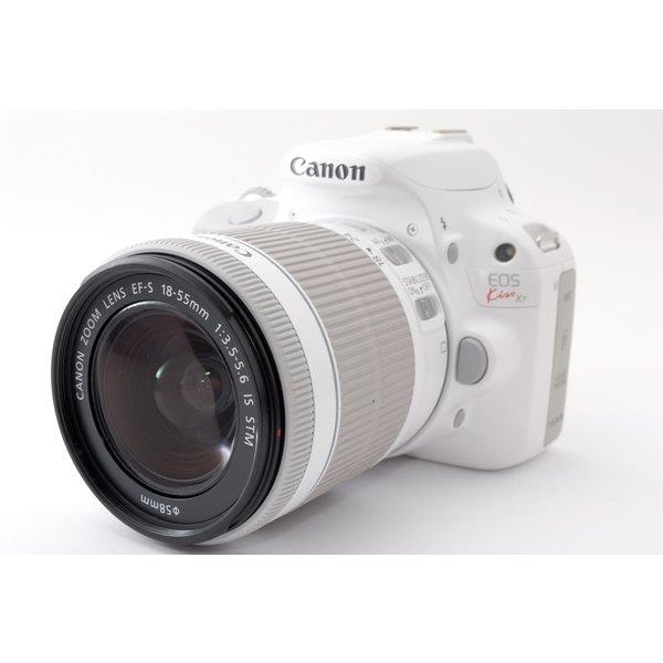 【中古】Canon EOS Kiss X7 レンズキット ホワイト★極上美品★ ストラップ付き