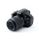 【中古】ニコン Nikon D5200 レンズキット ブラック 美品 SDカードストラップ付き