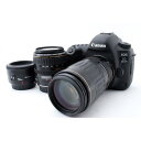 【中古】キヤノン Canon EOS 5D Mark IV 標準&超望遠＆単焦点トリプルレンズセット 美品 SDカード付