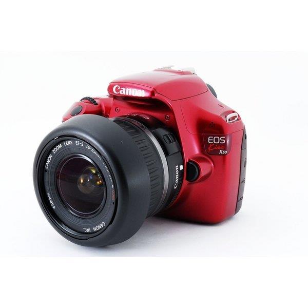 【中古】キヤノン Canon Kiss X50 レッド レンズキット 美品 超人気