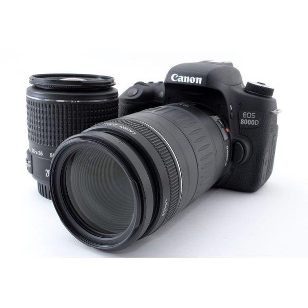 【中古】キヤノン Canon EOS 8000D 標準&超望遠ダブルズームセット 美品