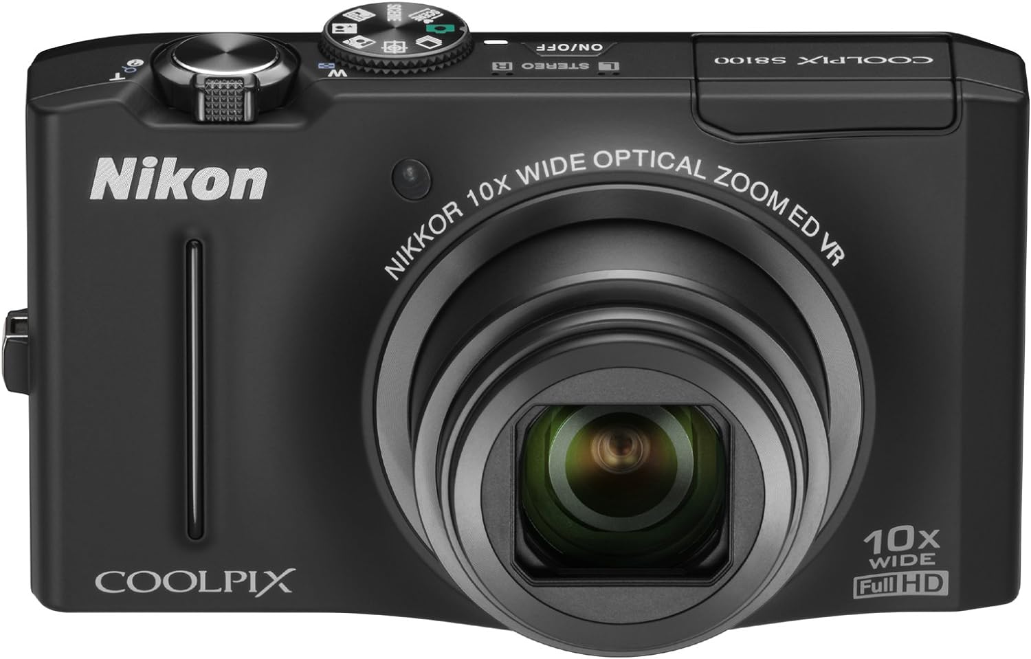 【中古】Nikon デジタルカメラ COOLPIX S8100 ノーブルブラック S8100BK 1210万画素 光学10倍ズーム 広角30mm 3.0型液晶 裏面照射型CMOS