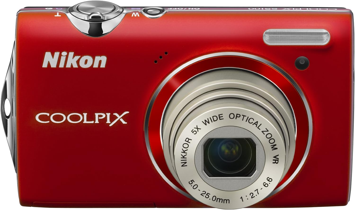 【中古】Nikon デジタルカメラ COOLPIX (クールピクス) S5100 クリアレッド S5100RD 1220万画素 光学5倍ズーム 広角28mm 2.7型液晶