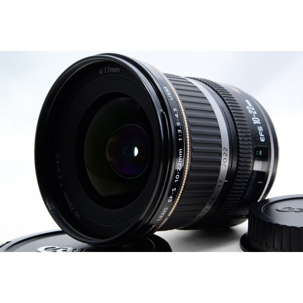 【中古】キヤノン Canon EF-S 10-22mm f/3.5-4.5 USM 美品 超広角ズームレンズ 望遠 前後キャップ付き