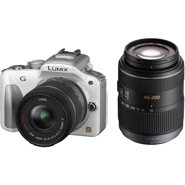 【5/23~5/27限定!最大4,000円OFF&5/25限定で最大P3倍】【中古】パナソニック Panasonic LUMIX G3 ダブルズームキット シェルホワイト DMC-G3W-W