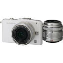 【中古】オリンパス OLYMPUS PEN mini E-PM1 ツインレンズキット ホワイト E-PM1 TKIT WHT