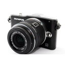 【4/24~4/27限定!最大4,000円OFF&4/25限定で最大P3倍】【中古】オリンパス OLYMPUS E-PM1 レンズキット ブラック 美品 SDカード外付けフラッシュ付