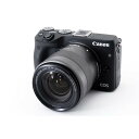 【中古】キヤノン Canon EOS M3 ブラック レンズキット Wi-Fiでストラップ付き