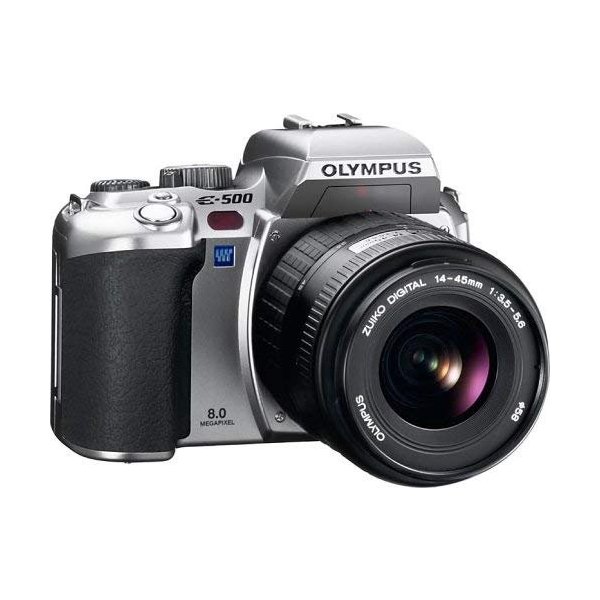 【中古】オリンパス OLYMPUS E-500 シルバー レンズセット