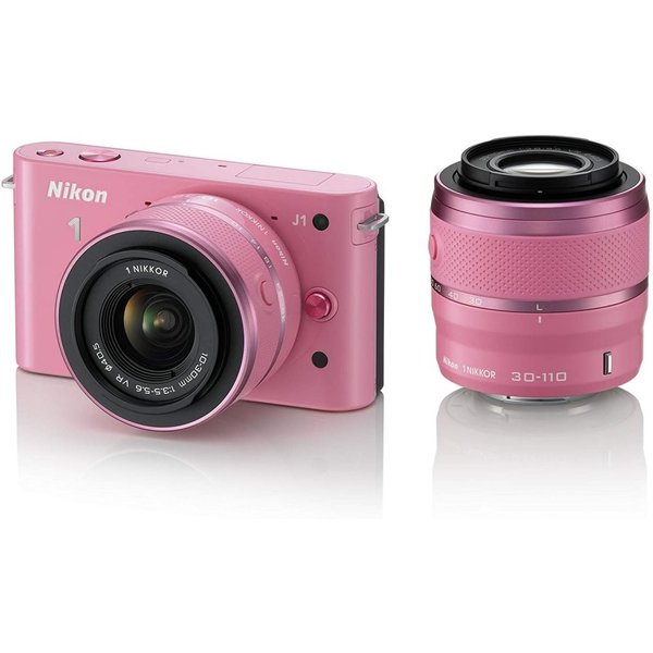 【中古】ニコン Nikon J1 ダブルズームキット ピンクスペシャルキットN1 J1WZ PK SDカード付き