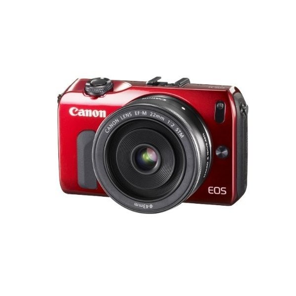 【中古】キヤノン Canon EOS M レンズキット EF-M22mm F2 STM付属 レッド