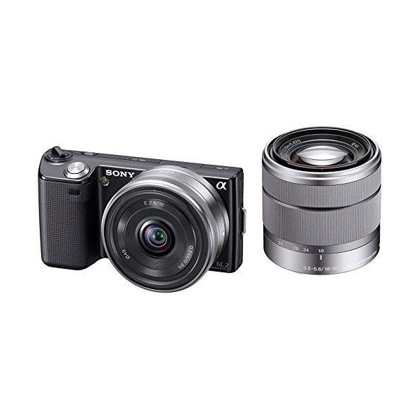 【6/1限定!全品P3倍】【中古】ソニー SONY α NEX-5 ダブルズームレンズキット ブラック NEX-5D/B SDカード付き