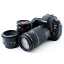 【中古】キヤノン Canon EOS 6D Mark II 標準&超望遠＆単焦点トリプルレンズセット SDカード付き