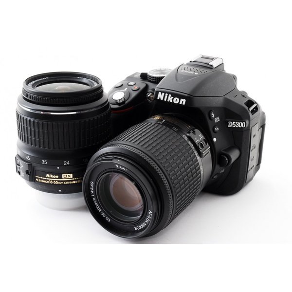 楽天カメラFanks-PROShop2nd楽天市場店【中古】ニコン Nikon D5300 ダブルズームセット ブラック 美品 SDカード付き