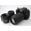 【5/9~16限定!最大4,000円OFF&5/5,5/10限定で最大P3倍】【中古】ニコン Nikon D7200 単焦点&標準&超望遠トリプルレンズセット ...