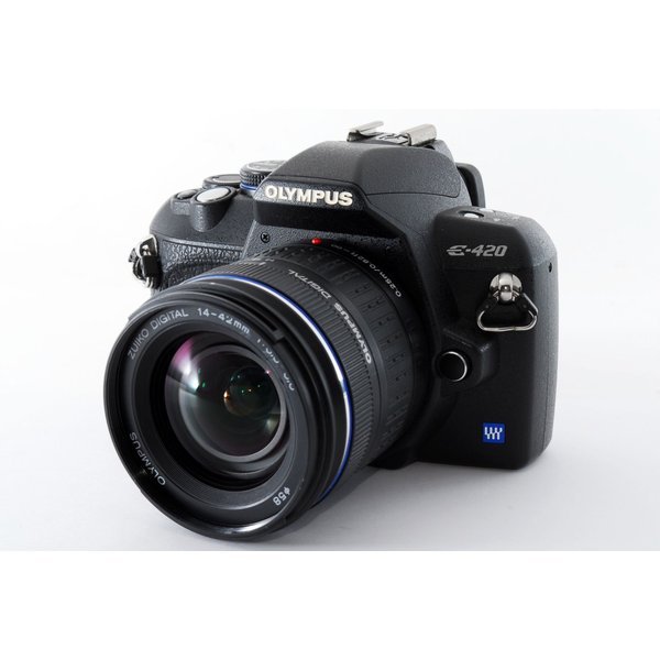 【6/1限定!全品P3倍】【中古】オリンパス OLYMPUS E-420 レンズキット ブラック 美品 ストラップ付き