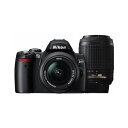 【7/4~11限定!最大4,000円OFF&7/5,7/10限定で最大P3倍】【中古】ニコン Nikon D40 ダブルズームキットII ブラック D40BWZ...