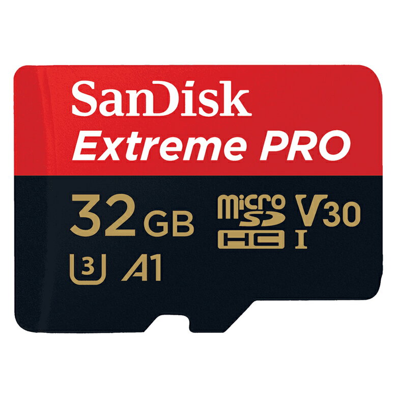 【メール便】サンディスク Extreme PRO microSDHC メモリカード 32GB SDカード変換アダプター付 SDSQXCG-032G-GN6MA【海外パッケージ】