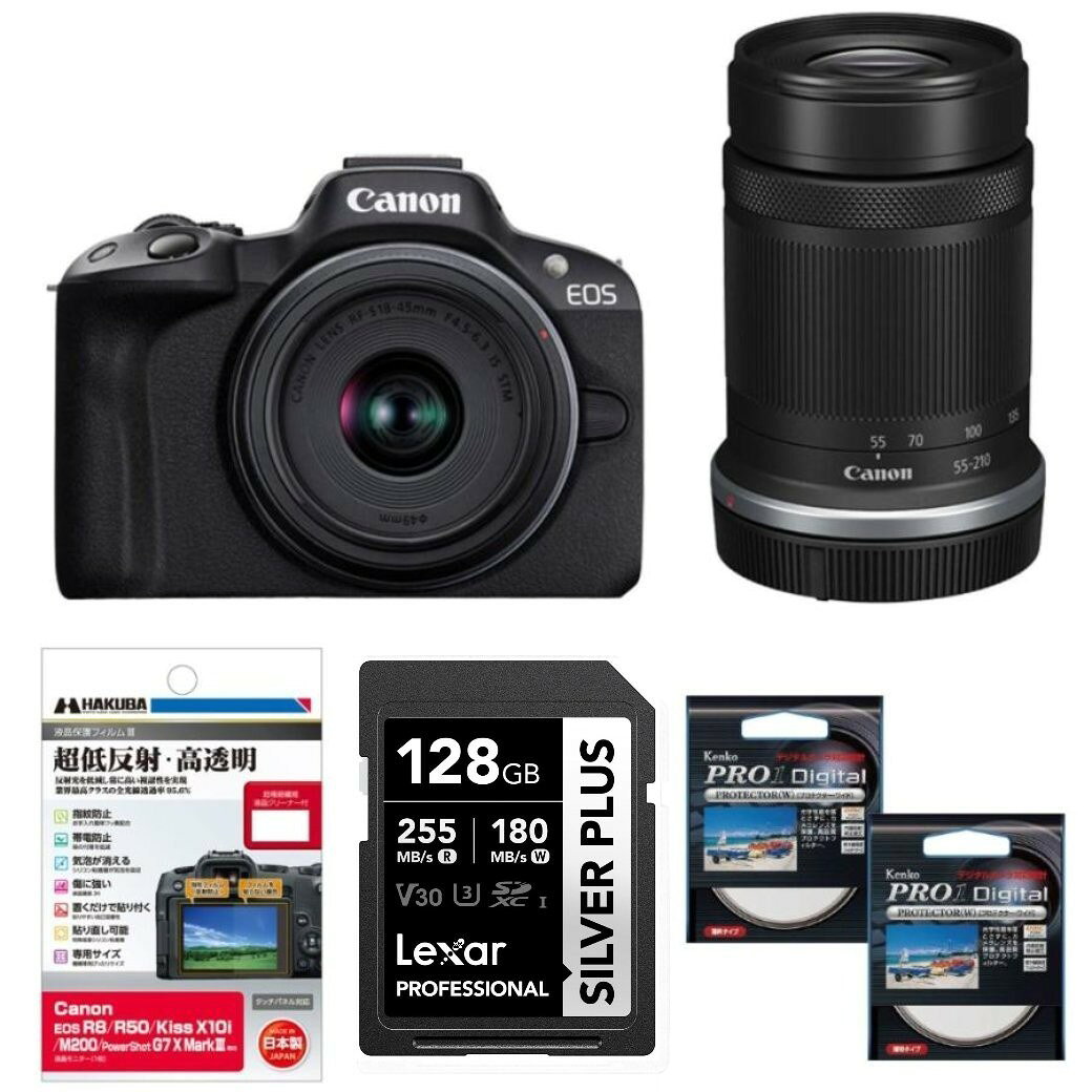 [新品]【お買い得セット】Canon キヤノン EOS R50 ダブルズームキット ブラック※初心者におすすめ!!※