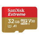 TfBXN Extreme microSDHCJ[h 32GB UHS-I U3 COpbP[Wi 