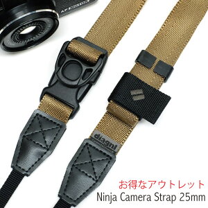 カメラストラップ ミラーレス コンデジ 斜めがけ 長さ調節 シンプル ナイロン アジャスター 日本製【アウトレットアイテム】「異次元の速写性」ニンジャカメラストラップdiagnl(ダイアグナル) Ninja Camera Strap 25mm幅