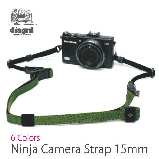 コンデジに最適！伸縮自在のニンジャカメラストラップ / diagnl(ダイアグナル) Ninja Camera Strap 15mm幅デジカメ カメラ ストラップ ショルダーストラップ 斜めがけ 長さ調節 日本製