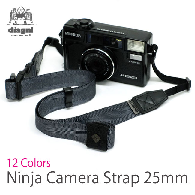 「異次元の速写性」ニンジャカメラストラップdiagnl(ダイアグナル) Ninja Camera Strap 25mm幅 レギュラータイプ 12色カメラストラップ ミラーレス 斜めがけ コンデジ 長さ調節 シンプル ナイロン アジャスター 日本製