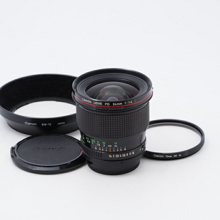 Canon キヤノン 交換レンズ LENS NEW FD 24mm f1.4 L レンズ 希少フードつき #6875