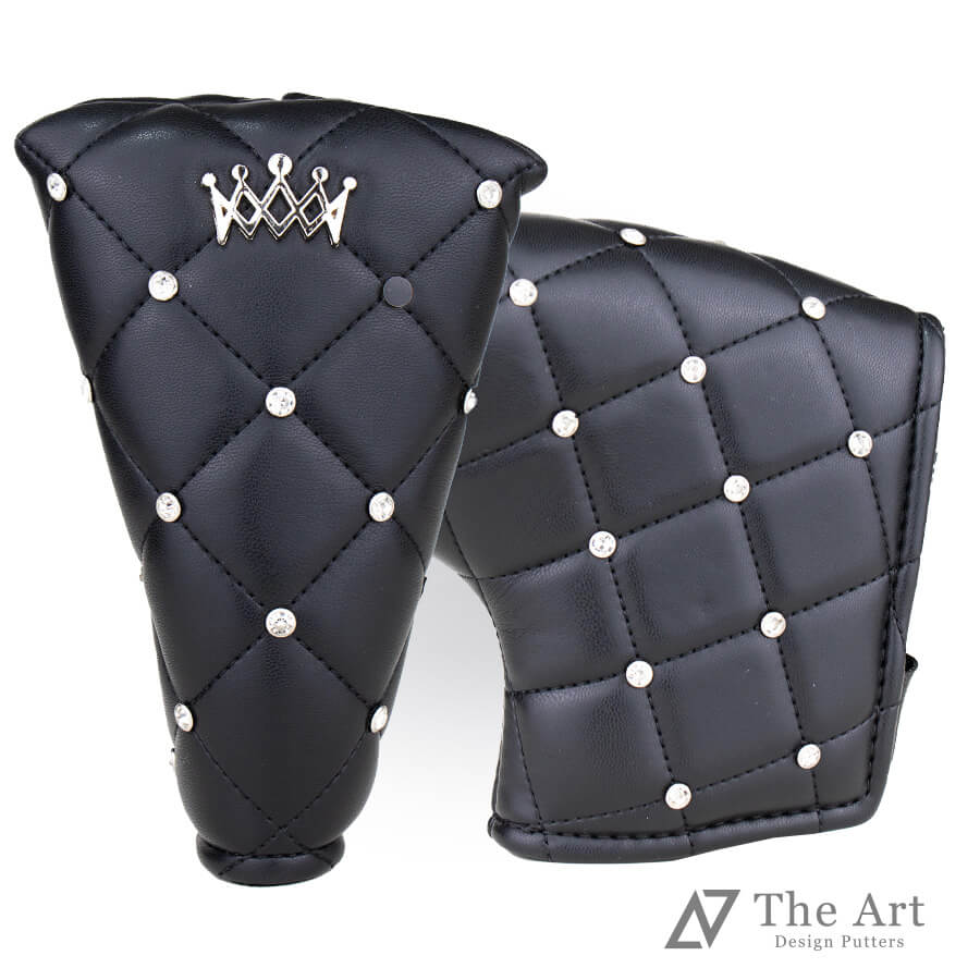 [Tiara] ブラック The Art Design Putters [ミッドマレット] Himawari オリジナル ヘッドカバー スコッ..