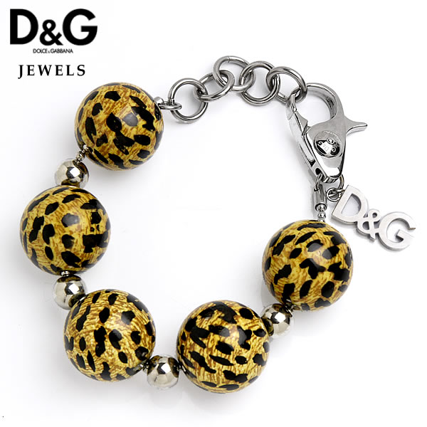 【訳あり商品】 DOLCE＆GABBANA D&G ドルチェ＆ガッバーナ ドルガバ JEWELS エレガント ゴージャス レオパードボール　豹柄 ブレスレット DJ0654