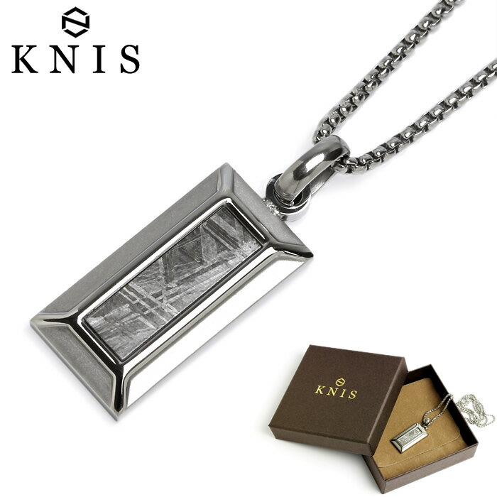 【マラソンセール】KNIS ニス メテオライト 隕石 ネックレス メンズ シンプル プレート ステンレス 人気 ブランド ペンダント KN-NC001