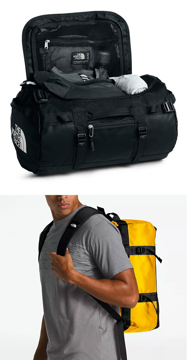 THE NORTH FACE ノースフェイス メンズ ボストンバッグ Base Camp Duffel XSサイズ 31L 折りたたみ 2way ダッフルバッグ イエロー ブラック NF0A3ETN