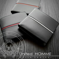 United　HOMME ユナイテッドオム センターライン 馬革 メンズ 二つ折り 財布 レザー 本革 ブランド 2つ折り MEN’S サイフ さいふ BRAND